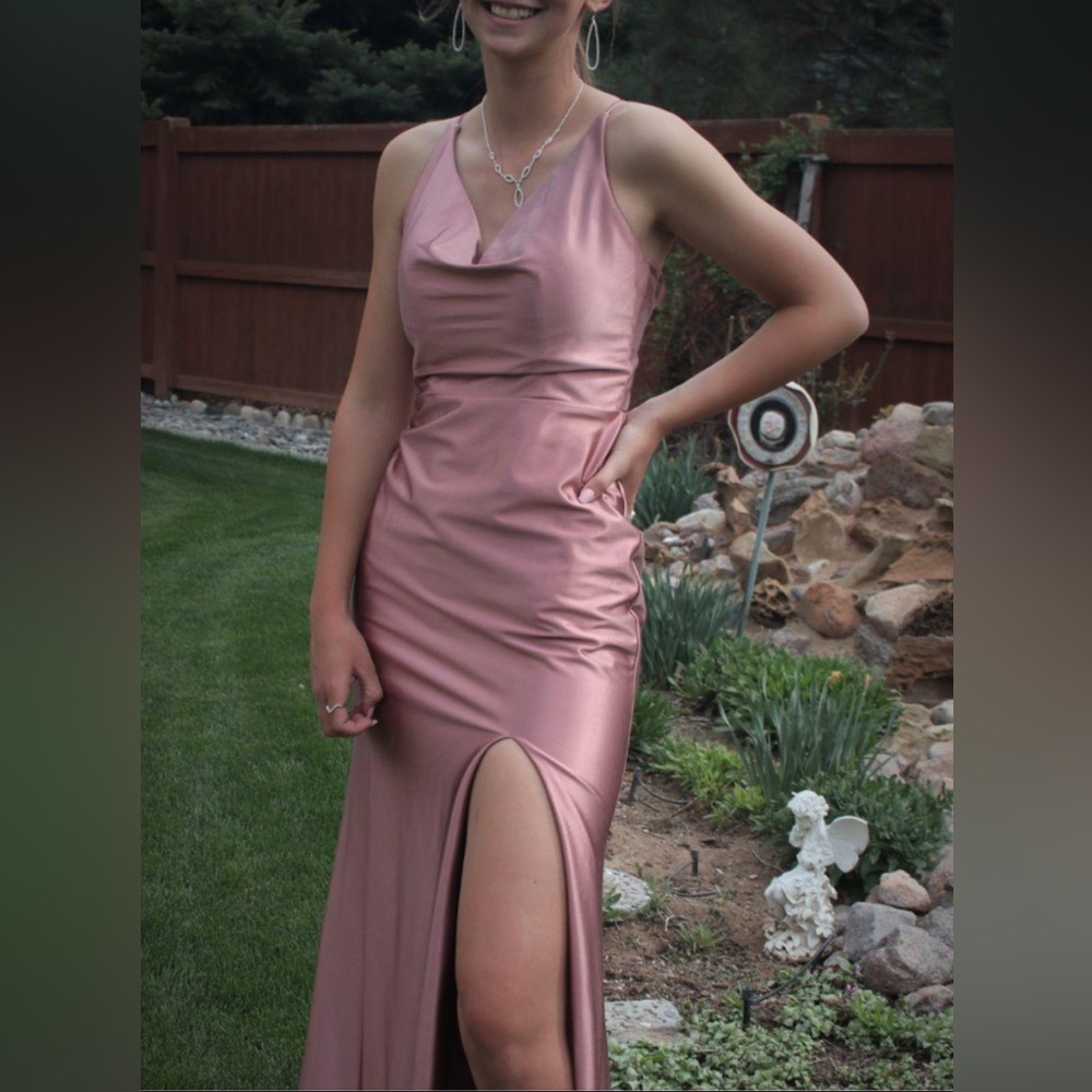 Gianni Bini Satin Pink Midi Dress